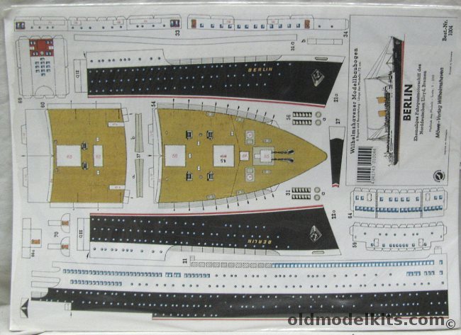 Wilhelmshaven 1/250 Berlin (1954) NDL Ocean Liner (ex-Gripsholm), 1004 plastic model kit